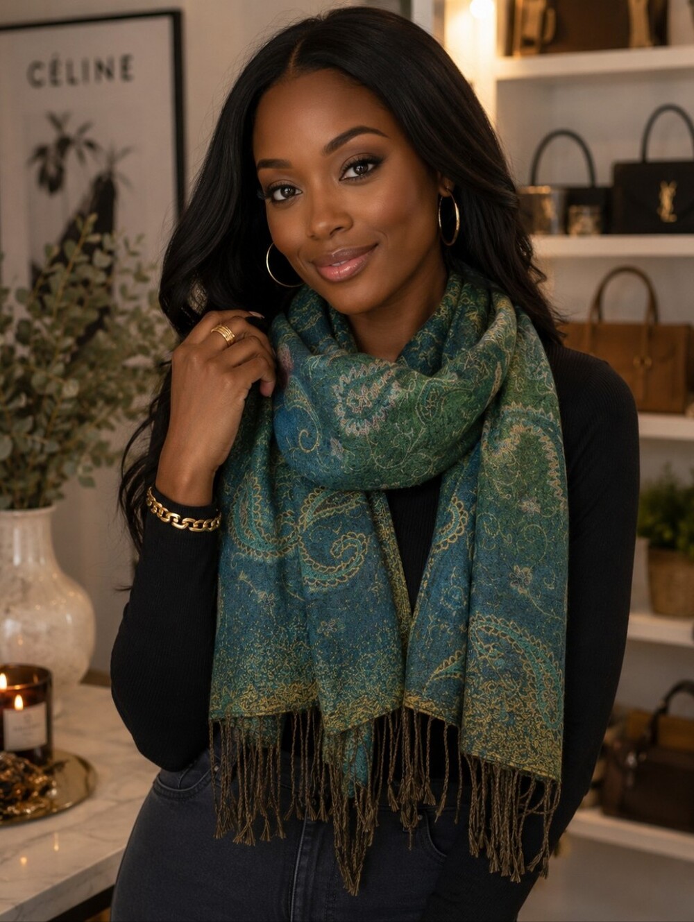 Pashmina Silk Blend Scarf.